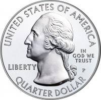 obverse of 1/4 Dollar - America the Beautiful: Fort Moultrie at Fort Sumter National Monument, South Carolina - Washington Quarter (2016) coin with KM# 639 from United States. Inscription: UNITED STATES OF AMERICA LIBERTY IN GOD WE TRUST D QUARTER DOLLAR