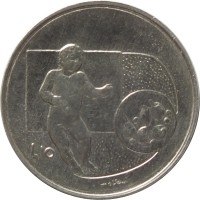 reverse of 10 Lire - FAO - Child with Fruits (1976) coin with KM# 54 from San Marino. Inscription: L10