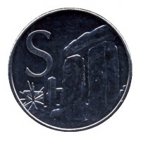 reverse of 10 Pence - Elizabeth II - Letter S - Stonehenge - 5'th Portrait (2018 - 2019) coin from United Kingdom. Inscription: S