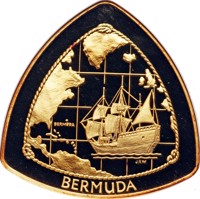 reverse of 60 Dollars - Elizabeth II - Bermuda Triangle (1998) coin with KM# 114 from Bermuda. Inscription: BERMUDA