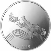 reverse of 10 Litų - Lithuanian culture - Music (2010) coin with KM# 169 from Lithuania. Inscription: 2010