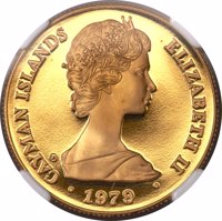 obverse of 50 Dollars - Elizabeth II - Saxon Kings (1979) coin from Cayman Islands. Inscription: CAYMAN ISLANDS ELIZABETH II CHI · 1979 ·