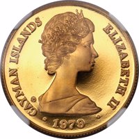 obverse of 50 Dollars - Elizabeth II - Plantagenet Kings I (1979) coin from Cayman Islands. Inscription: CAYMAN ISLANDS ELIZABETH II · 1979 ·