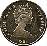 obverse of 100 Dollars - Elizabeth II - Wedding of Prince Charles and Lady Diana (1981) coin with KM# 69 from Cayman Islands. Inscription: CAYMAN ISLANDS ELIZABETH II 1981