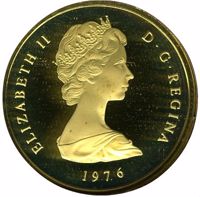 obverse of 100 Crowns - Elizabeth II - Queen Victoria (1976 - 1977) coin with KM# 17 from Turks and Caicos Islands. Inscription: ELIZABETH II D · G · REGINA 1976