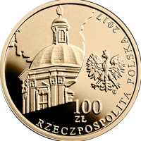 obverse of 100 Złotych - 200th Anniversary of the Ossoliński National Institute (2017) coin with Y# 999 from Poland. Inscription: mw 100 ZŁ RZECZPOSPOLITA POLSKA 2017