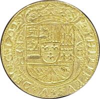 obverse of 8 Escudos - Felipe V (1702 - 1723) coin with KM# R57 from Mexico. Inscription: PHILIPVS V DEI G