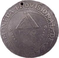 reverse of 8 Reales - Fernando VII - Zacatecas Royalist Coinage (1810 - 1811) coin with KM# 189 from Mexico. Inscription: MONEDA.PROVISION...