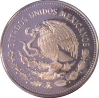 obverse of 100 Pesos - Mariposa Monarca (1987) coin with KM# 537 from Mexico. Inscription: ESTADOS UNIDOS MEXICANOS