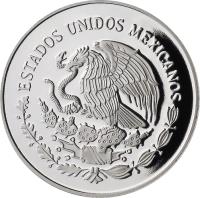 obverse of 100 Pesos - Vaquita (1992) coin with KM# 566 from Mexico. Inscription: ESTADOS UNIDOS MEXICANOS