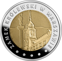 reverse of 5 Złotych - Discover Poland – The Royal Castle in Warsaw (2014) coin with Y# 913 from Poland. Inscription: ZAMEK KRÓLEWSKI W WARSZAWIE