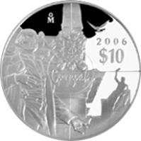 reverse of 10 Pesos - Guanajuato - Silver Proof Issue (2006) coin with KM# 788 from Mexico. Inscription: Mo 2006 $10 Guanajuato