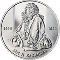 reverse of 10 Złotych - Jan II Kazimierz (1648 - 1668) (2000) coin with Y# 400 from Poland. Inscription: 1648 1668 JAN II KAZIMIERZ