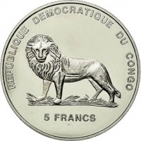 REPUBLIQUE DEMOCRATIQUE DU CONGO5 FRANCS.