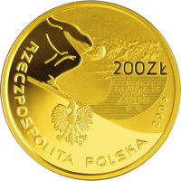 obverse of 200 Złotych - XXth Olympic Winter Games - Turin 2006 (2006) coin from Poland. Inscription: RZECZPOSPOLITA POLSKA 2006 200 ZŁ mw