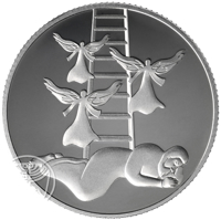 reverse of 1 New Sheqel - Biblical art coin series: Jacob's Dream (2014) coin with KM# 529 from Israel.