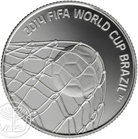 reverse of 2 New Sheqalim - 2014 FIFA World Cup Brazil (2013) coin with KM# 513 from Israel. Inscription: 2014 FIFA WORLD CUP BRAZIL ™