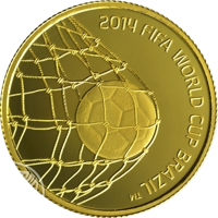 reverse of 5 New Sheqalim - 2014 FIFA World Cup Brazil (2013) coin with KM# 514 from Israel. Inscription: 2014 FIFA WORLD CUP BRAZIL ™