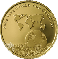 reverse of 5 New Sheqalim - 2006 FIFA World Cup Germany (2004) coin with KM# 408 from Israel. Inscription: 2006 FIFA WORLD CUP GERMANY