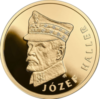 reverse of 100 Złotych - Józef Haller (2016) coin with Y# 965 from Poland. Inscription: JÓZEF HALLER SM