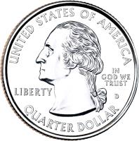 obverse of 1/4 Dollar - Alabama - Washington Quarter (2003) coin with KM# 344 from United States. Inscription: UNITED STATES OF AMERICA LIBERTY D IN GOD WE TRUST QUARTER DOLLAR