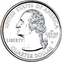 obverse of 1/4 Dollar - Arizona - Washington Quarter (2008) coin with KM# 423 from United States. Inscription: UNITED STATES OF AMERICA LIBERTY D IN GOD WE TRUST QUARTER DOLLAR