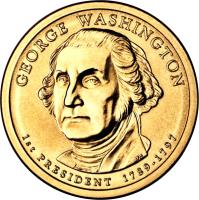 obverse of 1 Dollar - George Washington (2007) coin with KM# 401 from United States. Inscription: GEORGE WASHINGTON 1st PRESIDENT 1789-1797