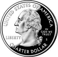 obverse of 1/4 Dollar - Guam - Washington Quarter (2009) coin with KM# 447 from United States. Inscription: UNITED STATES OF AMERICA IN GOD WE TRUST LIBERTY S QUARTER DOLLAR