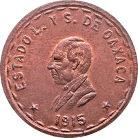 obverse of 20 Centavos - Provisional Government (1915) coin with KM# 733 from Mexico.