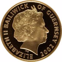 obverse of 25 Pounds - Elizabeth II - Princess Diana (2002) coin with KM# 123 from Guernsey. Inscription: ELIZABETH II BAILIWICK OF GUERNSEY 2002