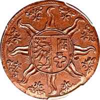 obverse of 12 Sols (1590) coin from Swiss cantons.