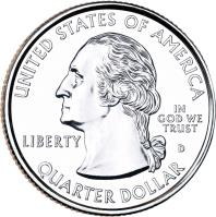 obverse of 1/4 Dollar - Glacier National Park, Montana - Washington Quarter (2011) coin with KM# 495 from United States. Inscription: UNITED STATE OF AMERICA IN GOD WE TRUST LIBERTY QUARTER DOLLAR D