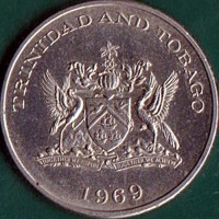 obverse of 1 Dollar - Elizabeth II - F.A.O. - Food for All (1969) coin with KM# 6 from Trinidad and Tobago. Inscription: TRINIDAD AND TOBAGO 1969