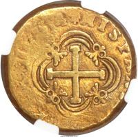 obverse of 8 Escudos - Ferdinand VI (1747 - 1756) coin with KM# 26 from Colombia.