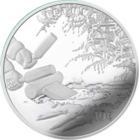 obverse of 10 Euro - Smelt Fishing by Attracting. (2019) coin from Lithuania. Inscription: LIETUVA 2019 10€