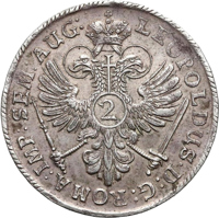 reverse of 2 Mark (1694) coin with KM# 313 from German States.