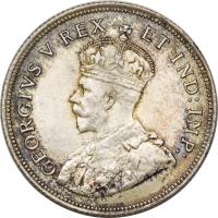 obverse of 1 Shilling - George V (1921 - 1925) coin with KM# 21 from British East Africa. Inscription: GEORGIVS V REX ET IND:IMP: