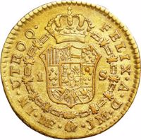 reverse of 1 Escudo - Carlos III (1772 - 1784) coin with KM# 79 from Peru.