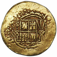 obverse of 8 Escudos - Felipe V (1736 - 1746) coin with KM# 24 from Colombia.