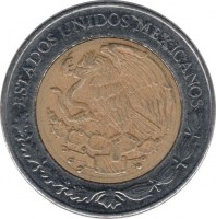 obverse of 5 Pesos - 200th Anniversary of the Independence: Mariano Matamoros (2008) coin with KM# 902 from Mexico. Inscription: ESTADOS UNIDOS MEXICANOS