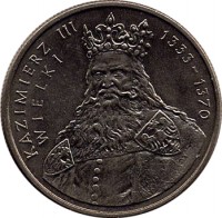 reverse of 100 Złotych - Kazimierz III (1987) coin with Y# 167 from Poland. Inscription: KAZIMIERZ III WIELKI 1333-1370