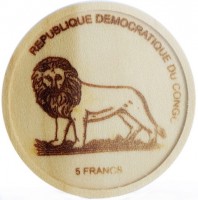 REPUBLIQUE DEMOCRATIQUE DU CONGO. 5 FRANCS.