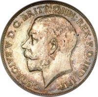 obverse of 1 Florin - George V (1911 - 1919) coin with KM# 817 from United Kingdom. Inscription: GEORGIVS.V D.G.BRITT:OMN:REX F.D.IND:IMP: B.M.