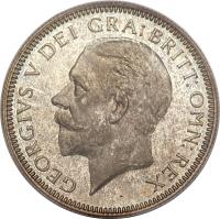 obverse of 1 Shilling - George V (1927 - 1936) coin with KM# 833 from United Kingdom. Inscription: GEORGIVS V DEI GRA:BRITT:OMN:REX