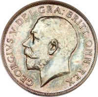 obverse of 1 Shilling - George V (1911 - 1919) coin with KM# 816 from United Kingdom. Inscription: GEORGIVS V DEI GRA:BRITT:OMN:REX