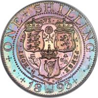 reverse of 1 Shilling - Victoria - 3'rd Portrait (1893 - 1901) coin with KM# 780 from United Kingdom. Inscription: ONE SCHILLING · 18 93 · · HONI · SO QVI · V · PENSE ·