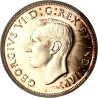 obverse of 1 Dollar - George VI - Royal Visit (1939) coin with KM# 38 from Canada. Inscription: GEORGIVS VI D:G:REX ET IND:IMP