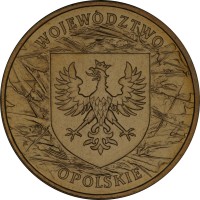 reverse of 2 Złote - Opolskie (2004) coin with Y# 607 from Poland. Inscription: WOJEWODZTWO OPOLSKIE