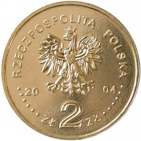 obverse of 2 Złote - Warsaw Uprising (2004) coin with Y# 496 from Poland. Inscription: RZECZPOSPOLITA POLSKA 2004 ZŁ 2 ZŁ