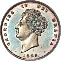 obverse of 1 Shilling - George IV (1825 - 1829) coin with KM# 694 from United Kingdom. Inscription: · GEORGIUS IV DEI GRATIA ·